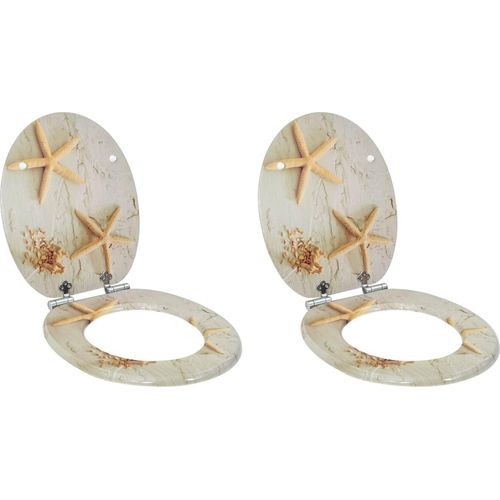 Soft-Close Toilettensitz 2 pcs Gelb und Weiß 44 x 38 cm