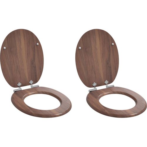 Soft-Close Toilettensitz 2 pcs Braun 44 x 38 cm MDF-Platte