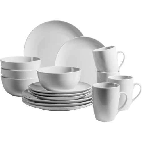 Kombiservice MÄSER "BARCA, Kombiservice, Porzellan", weiß, 16 Stk., Porzellan, Geschirr-Sets, Kombiservice