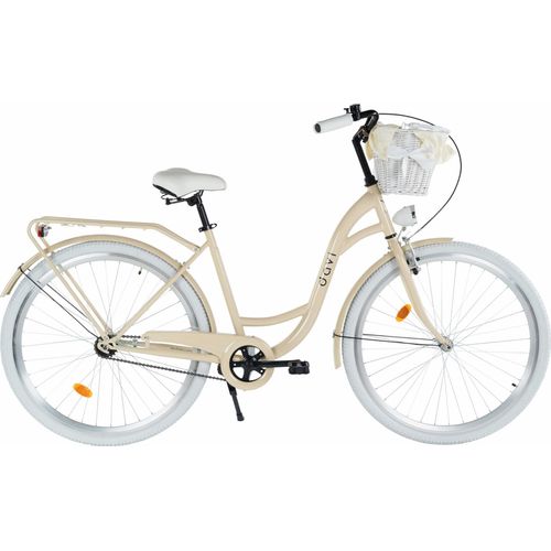 Damenfahrrad Davi Lila 28", 1 Gang, 160-180 cm, Kaffeebraun/Weiß