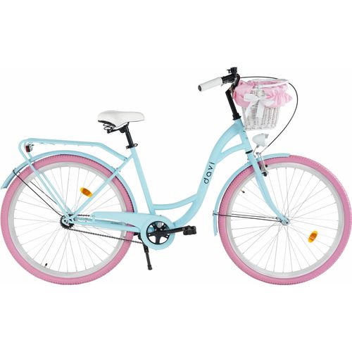 Damenfahrrad Davi Lila 28", 1 Gang, 155-180 cm, Blau/Rosa
