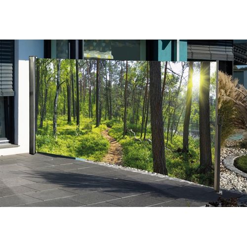 Seitenmarkise mit Fotodruck Wald