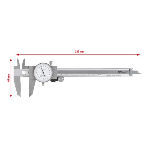 KS Tools Uhren-Messschieber, Messgenauigkeit +/-0,02 (300.0547)