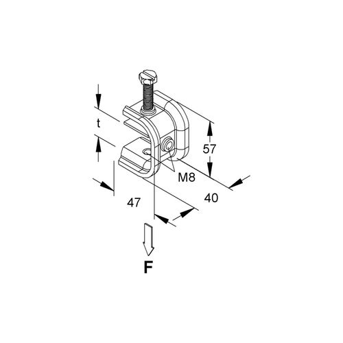 Niedax Profilklemme PKS M8/10-40 F)
