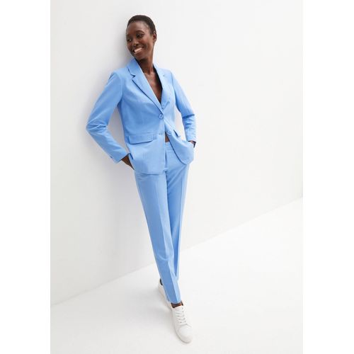 bonprix Hosenanzug, blau, Gr.44, klassischer Hosenanzug mit Viskose-Anteil