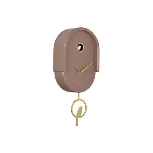 Karlsson Wanduhr Tweet , Mokka , Kunststoff , 20 cm , Schlagwerk , Dekoration, Uhren, Wanduhren