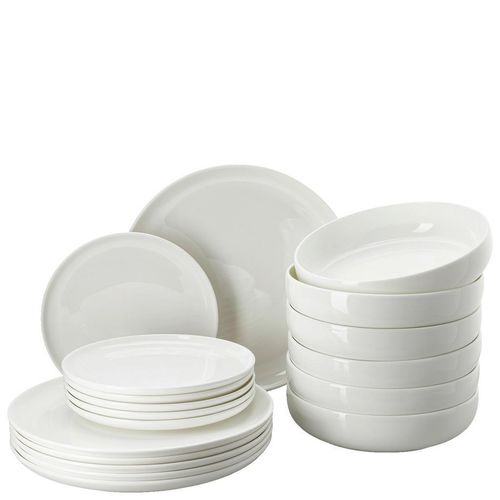 Rosenthal Kombiservice Jade Lift Weiss, Weiß, Keramik, 18-teilig, 31.7x28.1x32 cm, Essen & Trinken, Geschirr, Geschirr-Sets, Kombiservice