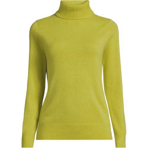 Rollkragen-Pullover aus Kaschmir, Damen,  Grün, Kaschmir, by Lands' End