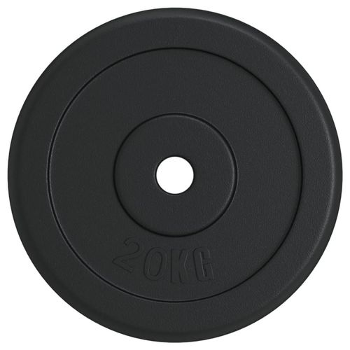 Hantelscheibe 20 kg Gusseisen Schwarz 3 cm Lochdurchmesser