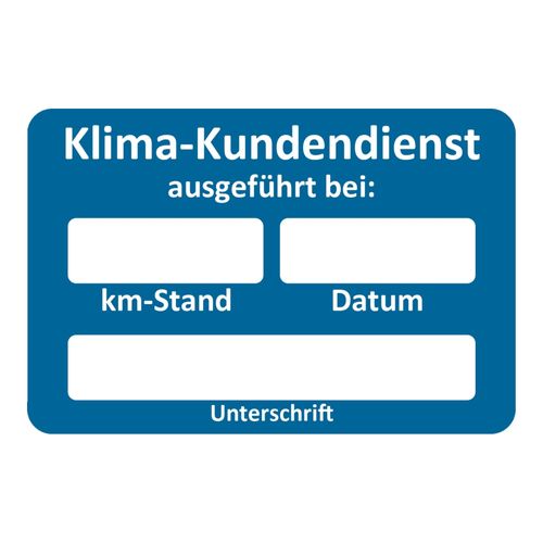 Eichner Kundendienstaufkleber, Text: Klima-Kundendienst (9220-00056)