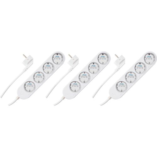 SHELLY Power Strip 4 Gen4, 4-fach Steckdosenleiste, weiß, WiFi, Bluetooth, Zigbee, Matter, Apple HomeKit, Alexa, 3 Stück