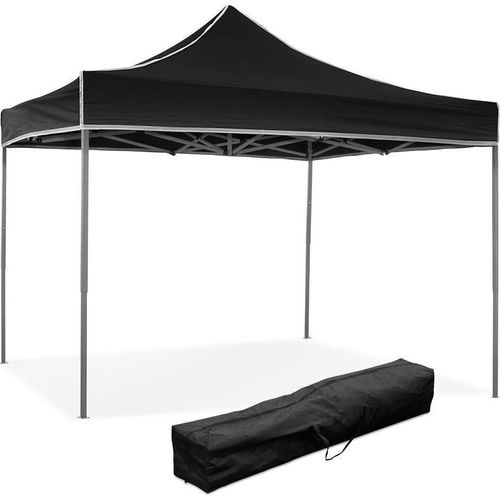 3 x 3 schwarzer Faltpavillon mit wasserdichter PVC-Beschichtung