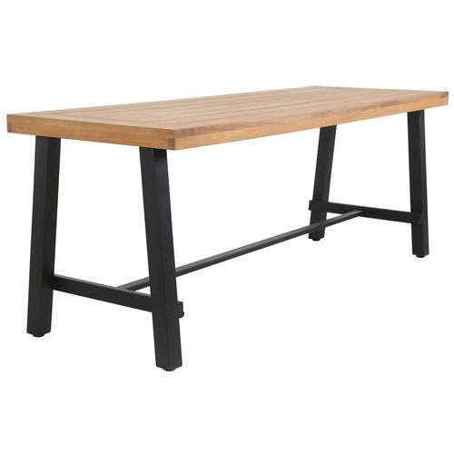 Ambia Garden Gartentisch, Schwarz, Akazie, Holz, Metall, Akazie, vollmassiv, rechteckig, eckig, 70x76x120 cm, Bsci, FSC 100%, Gartenmöbel, Gartentische, Gartentische