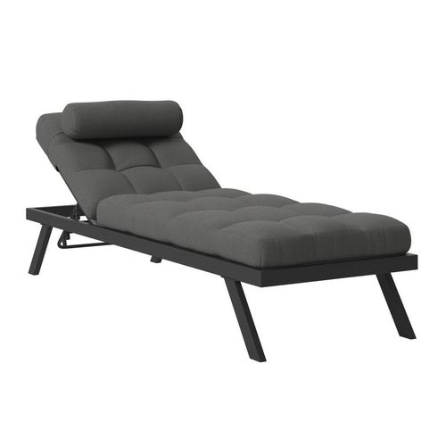 Ambia Garden Garten-Relaxliege, Grau, Metall, Textil, 67x40x199 cm, Rückenlehne verstellbar, Gartenmöbel, Gartenliegen