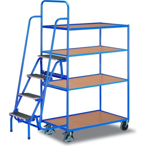 Variofit Kommissionierwagen mit 4 Ladeflächen, hoch sw-600.617