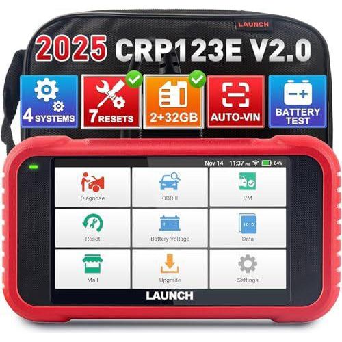 Start CRP123E V2.0 OBD2 Diagnostic Device Car Reader EOBD Tester, 4 Systemdiagnose (Motor SRS bei ABS) 7 Reset (Öl/SAS/EPB/DPF/BMS Reset/ABS