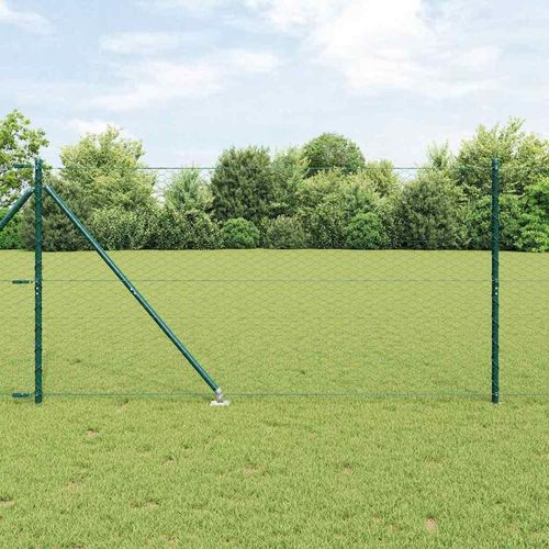 Sechseckiger Zaun mit Pfosten 100 x 1,2 m Grün Netz
