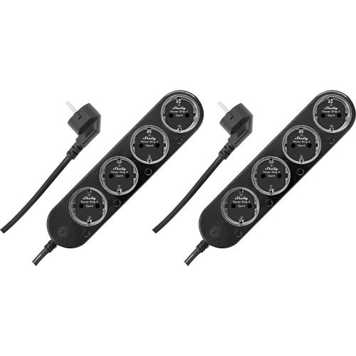 SHELLY Power Strip 4 Gen4, 4-fach Steckdosenleiste, schwarz, WiFi, Bluetooth, Zigbee, Matter, Apple HomeKit, Alexa, 2 Stück