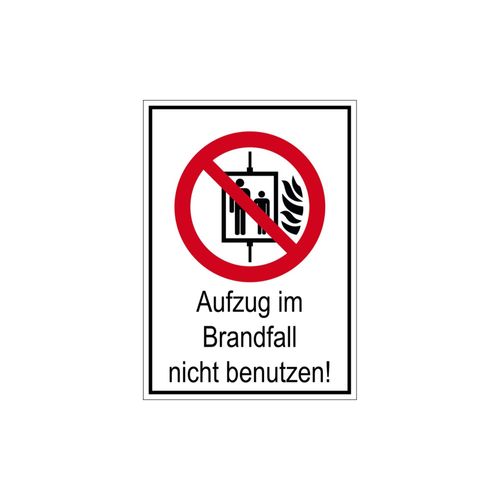 Eichner Verbotsschild Aufzug im Brandfall nicht benutzen 13,1 x 18,5 cm langnachleuchtend (9225-10821-013)