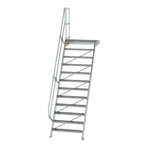 MUNK Steigtechnik Aluminium-Treppe mit Plattform 60° 12 Stufen - DIN EN ISO 14122 (600412)