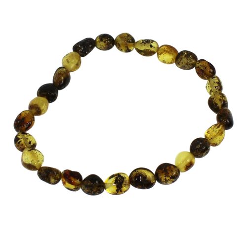 Armband OSTSEE-SCHMUCK "- Mila - Bernstein -" Gr. 19, grün (grün, bernsteinfarben), Armbänder, Damen, Bernstein, Armband