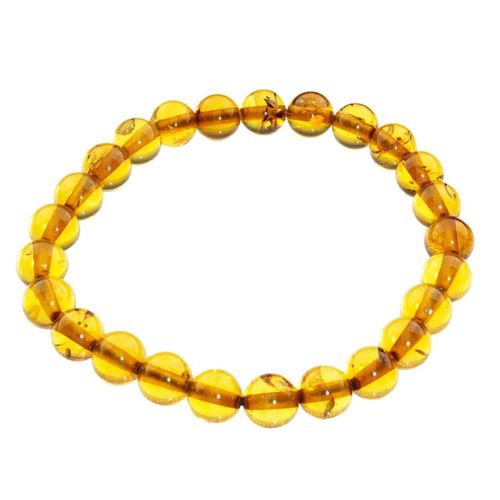 Armband OSTSEE-SCHMUCK "- Kugel 8 mm - Bernstein -" Gr. 19, braun (bernsteinfarben, braun), Armbänder, Damen, Bernstein, Armband