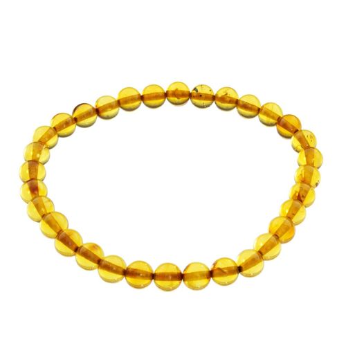 Armband OSTSEE-SCHMUCK "- Kugel 6 mm - Bernstein -" Gr. 19, braun (bernsteinfarben, braun), Armbänder, Damen, Bernstein, Armband