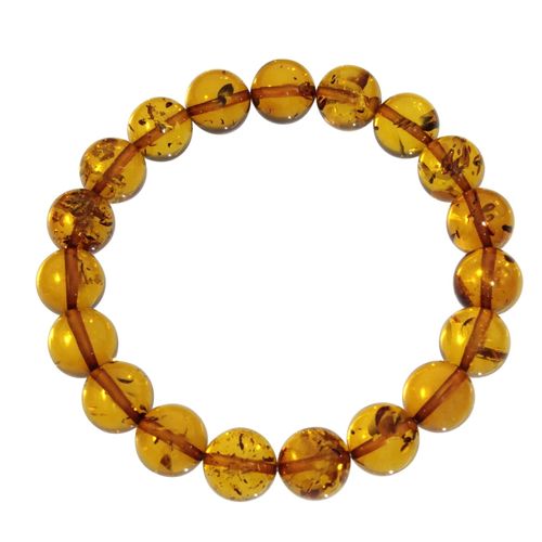 Armband OSTSEE-SCHMUCK "- Kugel 11 mm - Bernstein -" Gr. 19, braun (bernsteinfarben, braun), Armbänder, Damen, Bernstein, Armband