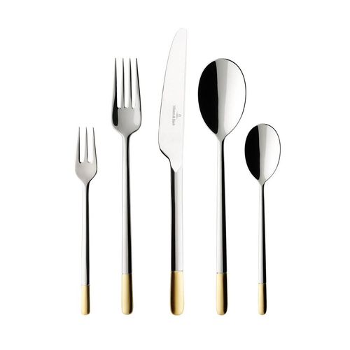 Besteck-Set VILLEROY & BOCH "Tafelbesteck Ella 30er Set silber-gold", bunt (silber, gold), Essbesteck-Sets