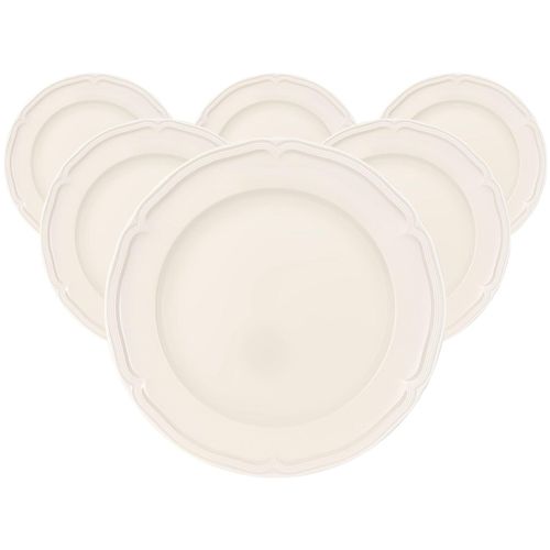 Speiseteller VILLEROY & BOCH "Speiseteller Manoir ø 26,7 cm 6er Set weiß", weiß, Speiseteller, Speiseteller
