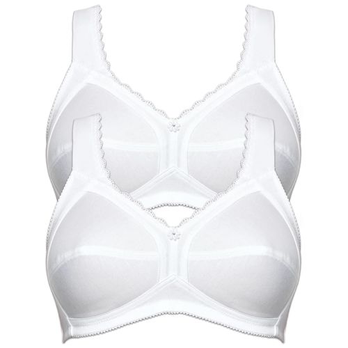 Entlastungs-BH SUSA "2er Pack Entlastungs BH Cotton", Damen, Gr. 95, Cup D, weiß, Stoff, Obermaterial: 100% Baumwolle CO., BHs Entlastungs-BH