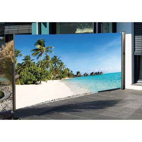 Westerholt Seitenmarkise mit Fotodruck Südsee 1,6x3m, rechts - Auszug links