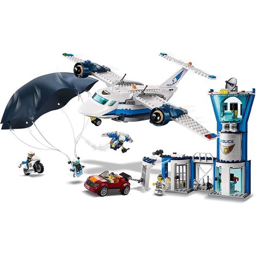 LEGO 60210 City Polizei Fliegerstützpunkt, Flugzeug mit Fallschirmjäger