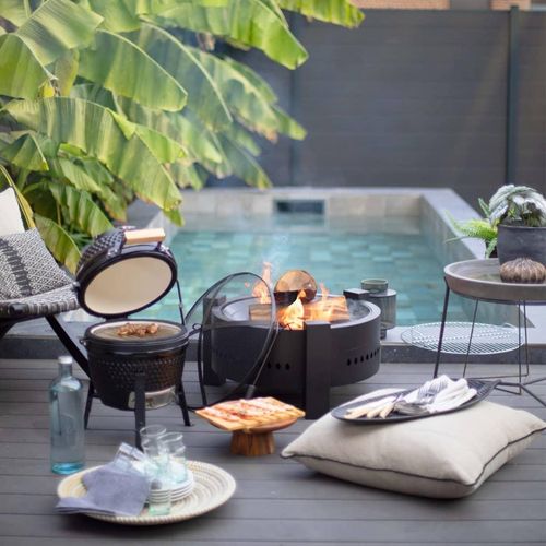 Livoo 2-in-1 Feuerstelle mit Grill 59,5 Cm Schwarz