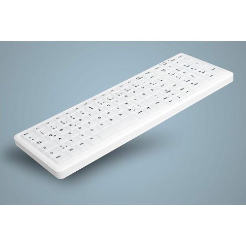 Cherry Hygiene Compact Keyboard with NumPad Fully Sealed Watertight USB White 0.4m+ 1.8 Ext. Cable
