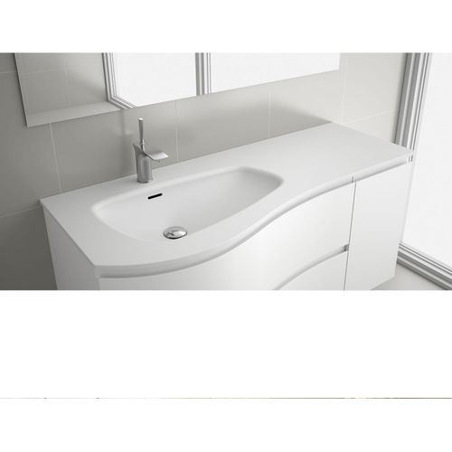 Waschtisch MAM 1200 rechts solid surface ohne Siphon und Clickerabfluss 1210 x 12 x 510 mm