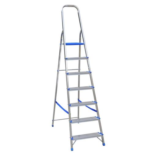 Freistehende Aluminiumleiter 226 Cm, 6 Sprunge + Podest – Dr1106