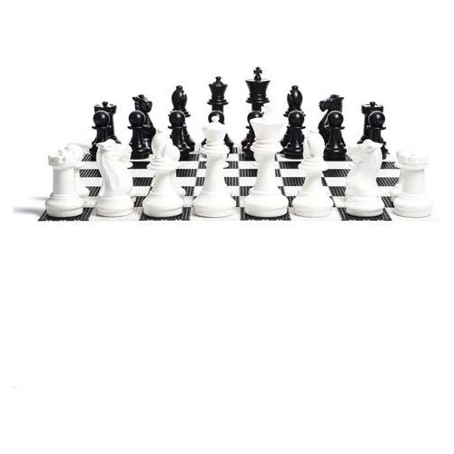 XXL großes Schachspiel, Gartenschach, UV-geschutzt - 41 cm Konig-mit Gummi Matte 160x160cm