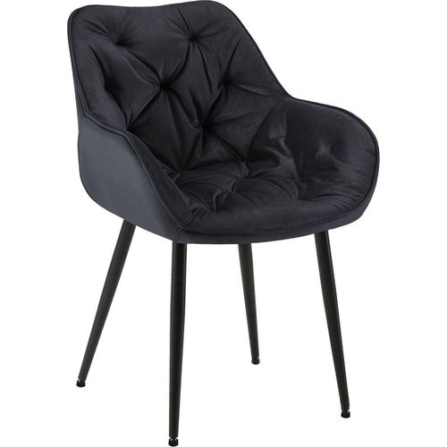 Esszimmerstuhl Velvet – Sesselstil – Hoher Komfort und wartungsfreundlich | Farbe: Schwarz