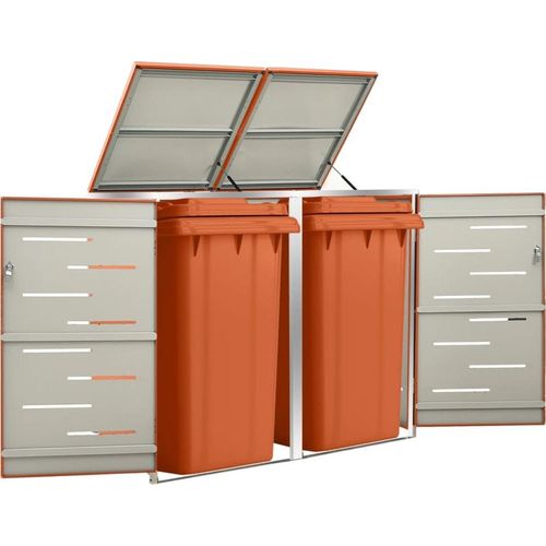 Mülltonnenbox für 2 Tonnen 138x77,5x112,5 cm Edelstahl - Mülltonnenboxen CC1341