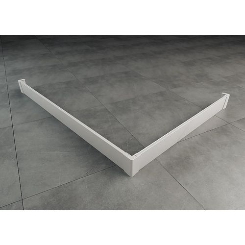 Badewannenverkleidung Ronal Livada L-förmig, Eckverkleidung, 110 x 80 x 9,5 cm, Schwarz matt, PWIL08