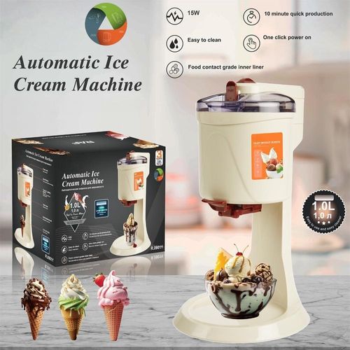 Zimilo Mini Eismaschine 1L, Automatisch, DIY Softeis & Fruchteis, Ein-Klick-Bedienung, Leicht zu reinigen, 15W, Kinder & Familie