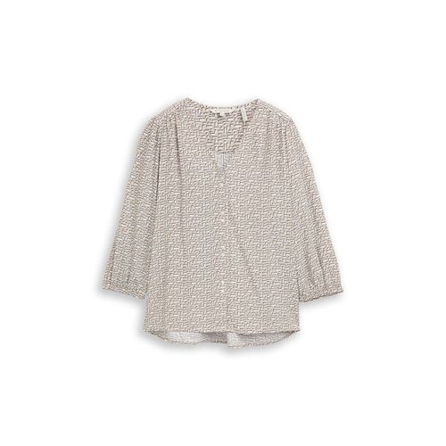 TOM TAILOR Damen Bluse aus Viskose, beige, Gemustert, Gr. 34