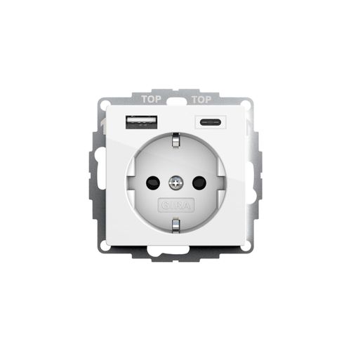 Gira SCHUKO USB-Spannungsvers. 2-fach reinweiß 245903)
