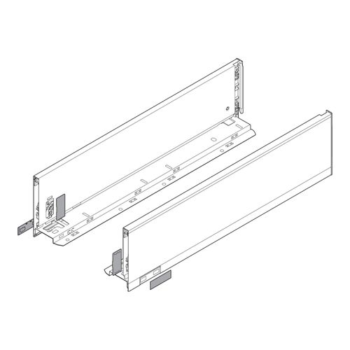 Blum LEGRABOX Zarge, Höhe K 128,5 mm, NL 350 mm, links/rechts, für LEGRABOX pure, oriongrau matt (06358485)