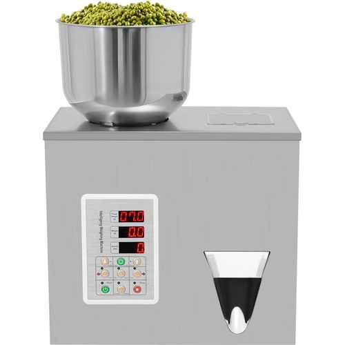 Pulver/Granulat Abfüllmaschine - Automatischer Wägedosierer - 1–50 g - Genauigkeit 0,1–0,2 g - 220 V 50 Hz EU-Stecker - LCD-Display - 2–5 s/Beutel - Edelstahl - Silber