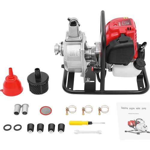 Wassertransferpumpe - Schraubpumpe - Tragbar - 8000 l/h - 2,54 cm Anschluss - EU-Stecker - Gartenbewässerung - Rot