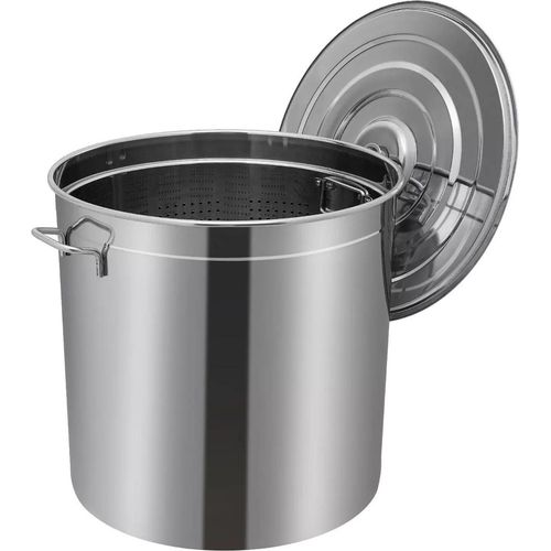 Suppentopf - Brühetopf - Volumen 50 l - Edelstahl 201 - Mit Siebkorb