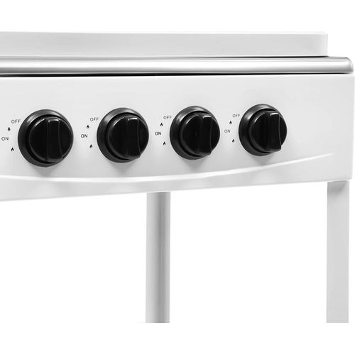 Camping Gaskocher - 4-Brenner - Erdgas/Flüssiggas - Manuelle Zündung - Eisen - Niederdruckregler erforderlich (nicht enthalten) - Weiß