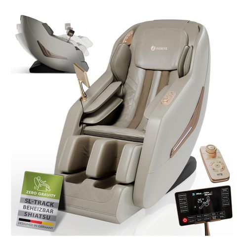 Juskys Massagesessel Paros mit Zero Gravity, Shiatsu, SL-Track & Wärmefunktion – Beige